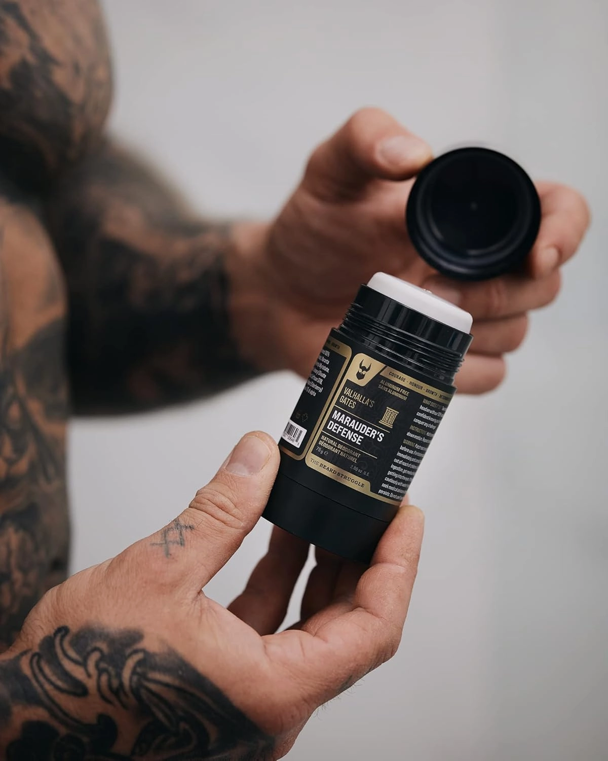 The Beard Struggle Natural Charcoal Infused Deodorant - Marauder's Defense - Aluminum Free, Silver Collection, Viking Storm - Men's Deodorant, 2.65 oz
