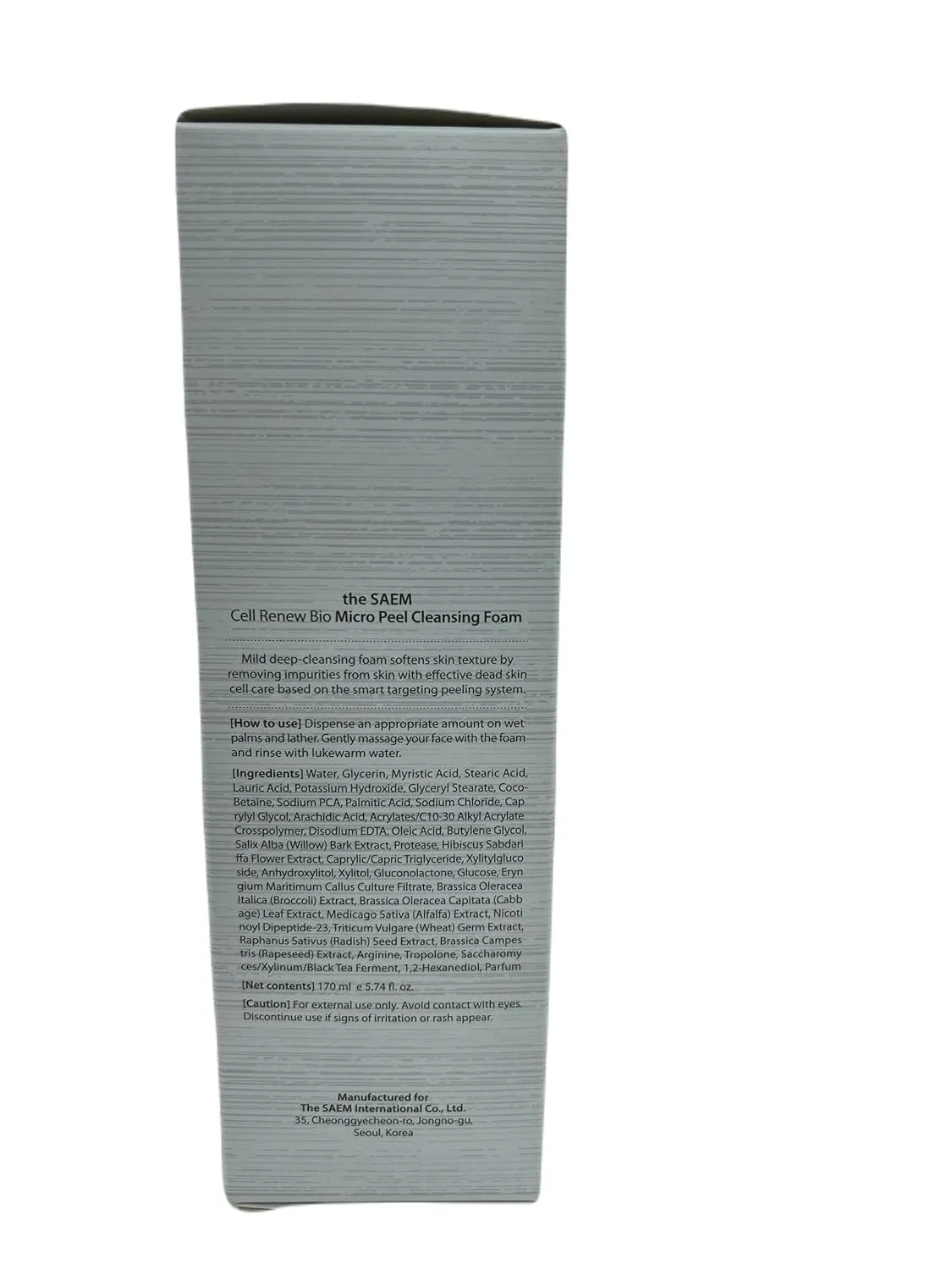 THESAEM Cell Renew Bio Micro Peel Cleansing Foam - PHA Enzyme Deep Exfoliating, Soothing & Moisturizing Care, Rich Soft Face Peeling Foam, for All Skin Types, 5.75oz.