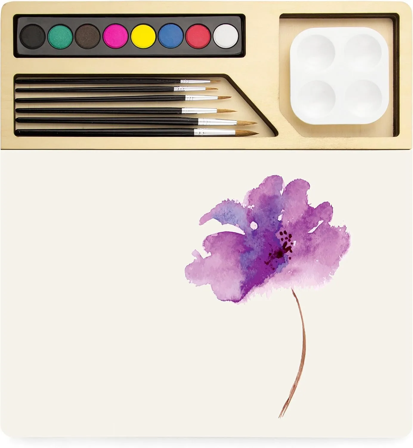 Three by Three jOTBLOCK Portable Watercolor Artistry Essentials Set: Quality Paper, Vibrant Watercolor Cakes, Brushes, and Palette (40 Sheets)