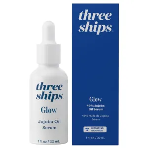 Three Ships Glow Jojoba Oil Serum – As Seen on TV - Vegan Facial Serum Hydrates, Corrects   Balances Skin – Intensive Natural Face Serum for Oily/Combo Skin, 30mL