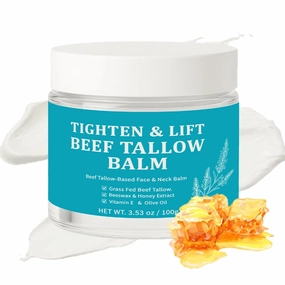 Tighten & Lift Beef Tallow Balm, Beef Tallow-Based Face & Neck Balm, Grass Fed Beef Tallow Beeswax & Honey Extract Moisturizer for Tightening and Firming (1)