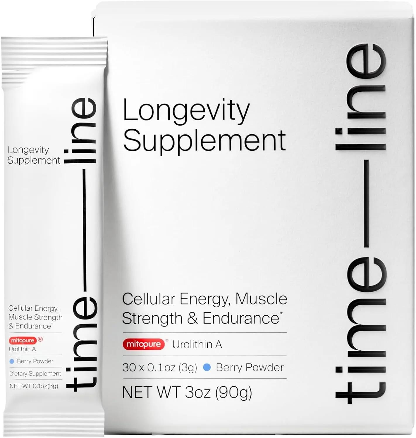 Timeline Mitopure Urolithin A - First Clinically Proven Supplement for Healthy Aging and Cellular Renewal - Mitoceutical for Muscle Strength and Longevity - 30 Sachets