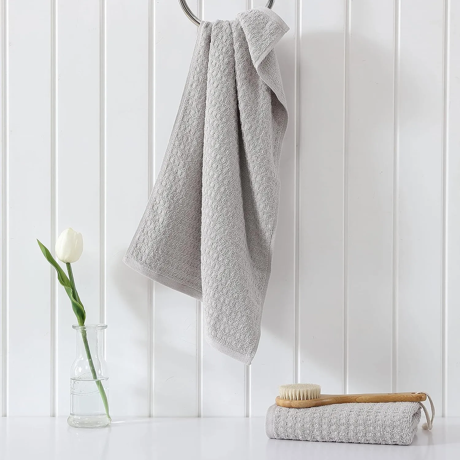 Tommy Bahama - Hand Towels, Soft & Absorbent Cotton Towels, Low Linting & Fade Resistant (Northern Pacific Grey, 2 Piece)