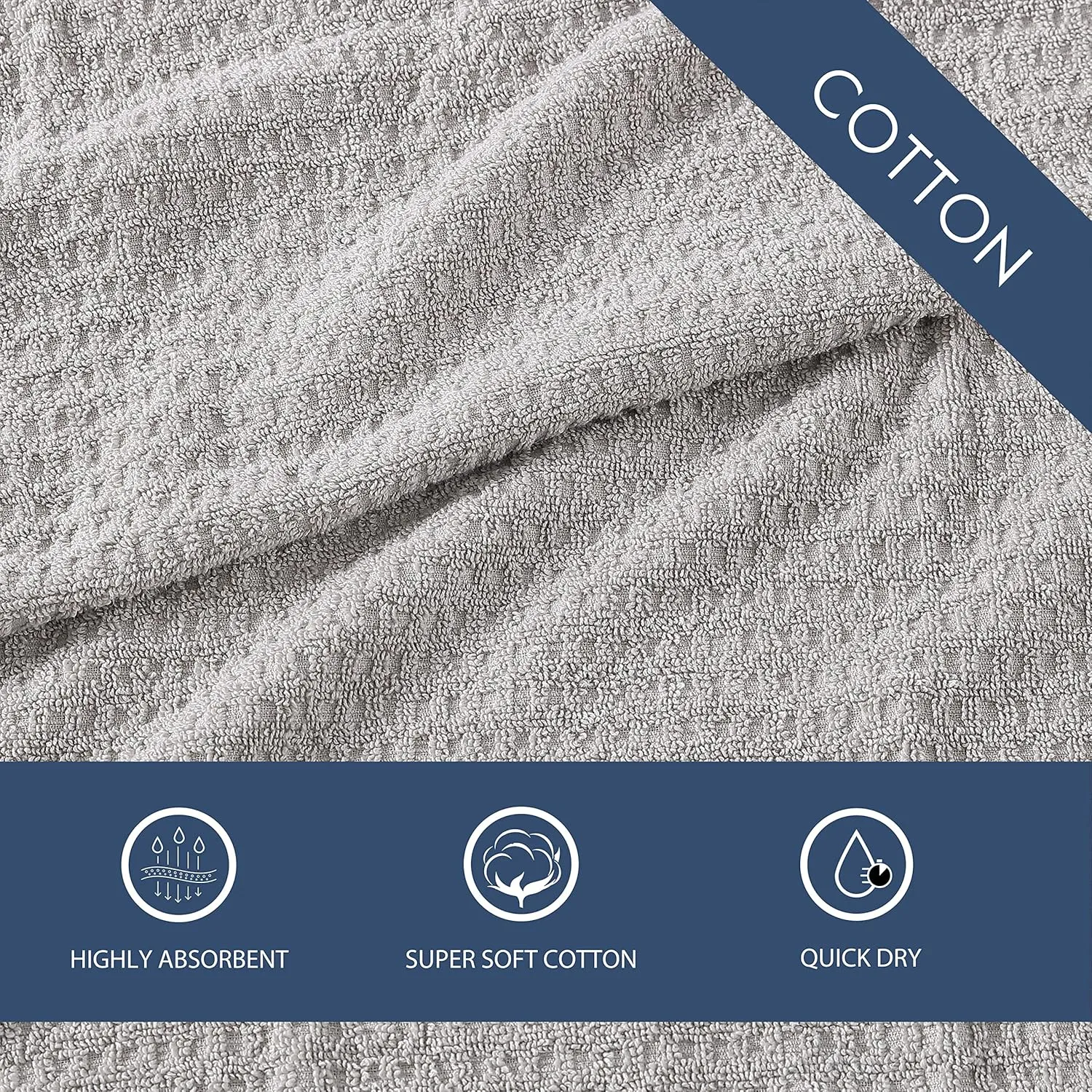 Tommy Bahama - Hand Towels, Soft & Absorbent Cotton Towels, Low Linting & Fade Resistant (Northern Pacific Grey, 2 Piece)