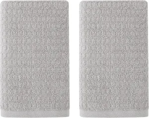 Tommy Bahama - Hand Towels, Soft & Absorbent Cotton Towels, Low Linting & Fade Resistant (Northern Pacific Grey, 2 Piece)