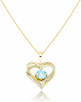 TOPGRILLZ Forever Love Heart Chain for Women 925 Sterling Silver Iced out Birthstone Pendant Necklace for Women Valentine Mother’s Day Jewelry Birthday Gift