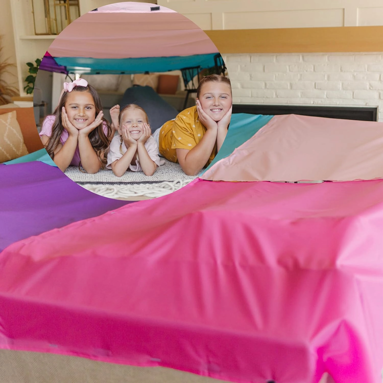 Tote a Fort Princess Blanket Fort Building Kit for Kids, 3 Blanket TOTEAFORT Toy, Make a Portable Playhouse, Play Tent Boy and Girl Indoor Outdoor Build Set, STEM Children Toy, Ages 4, 8, 12  