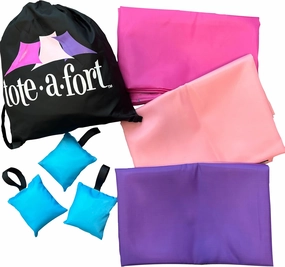 Tote a Fort Princess Blanket Fort Building Kit for Kids, 3 Blanket TOTEAFORT Toy, Make a Portable Playhouse, Play Tent Boy and Girl Indoor Outdoor Build Set, STEM Children Toy, Ages 4, 8, 12  