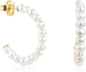 TOUS Gloss Pearl Hoop Earrings, 20mm