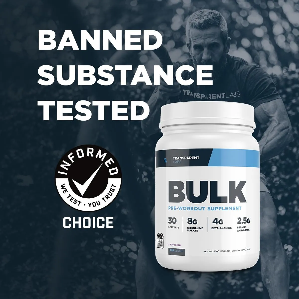 Transparent Labs Bulk Pre Workout Powder - Naturally Sweetened Advanced Pre-Workout Formula for Muscle Building and Strength - 30 Servings, Peach Mango