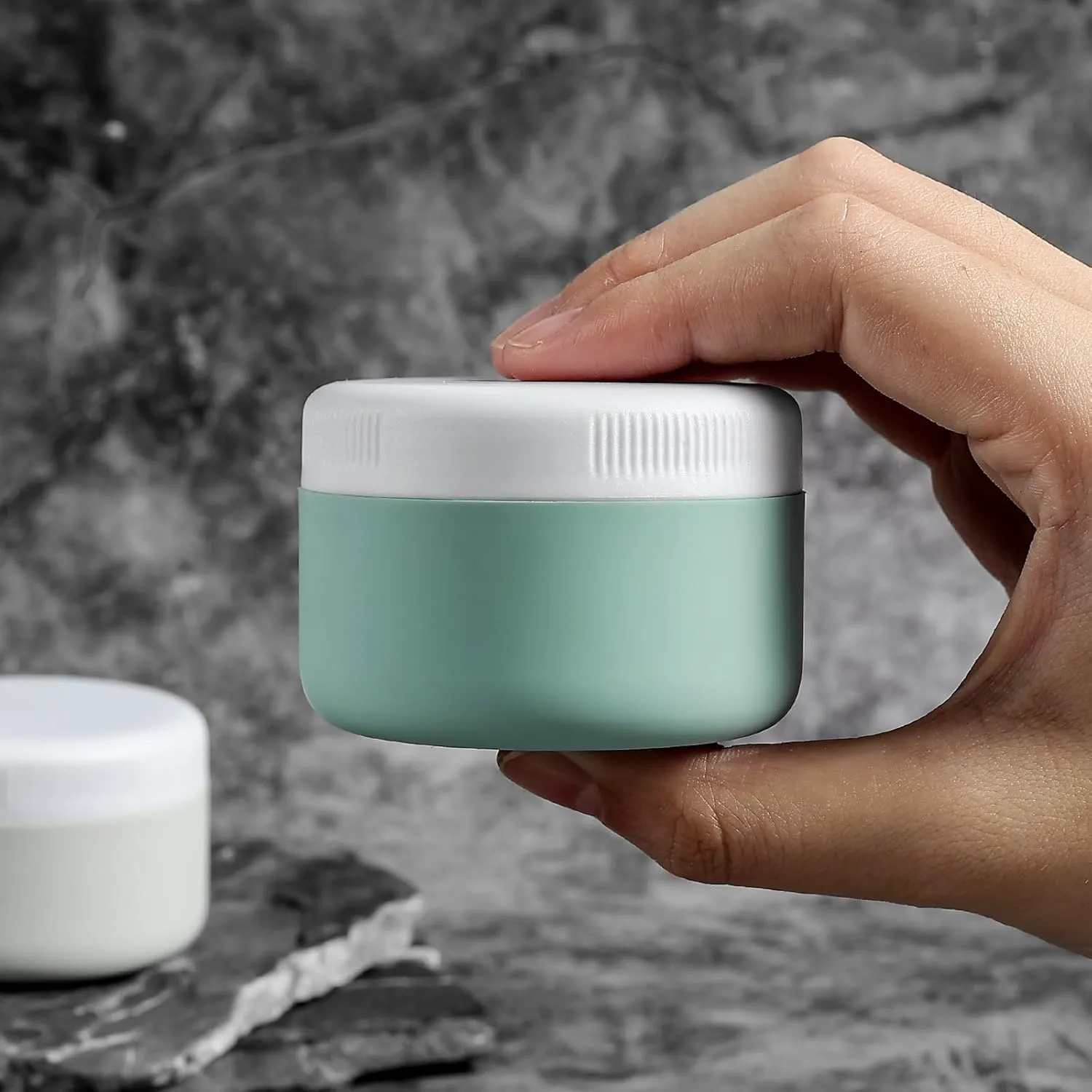 Travel Containers for Toiletries, Silicone Cream Jars BPA-Free, Leak-proof 3oz Travel Size Containers, Portable Size Silicone Jars with Lid for Cosmetic Face Hand Body Cream (4 Pack)