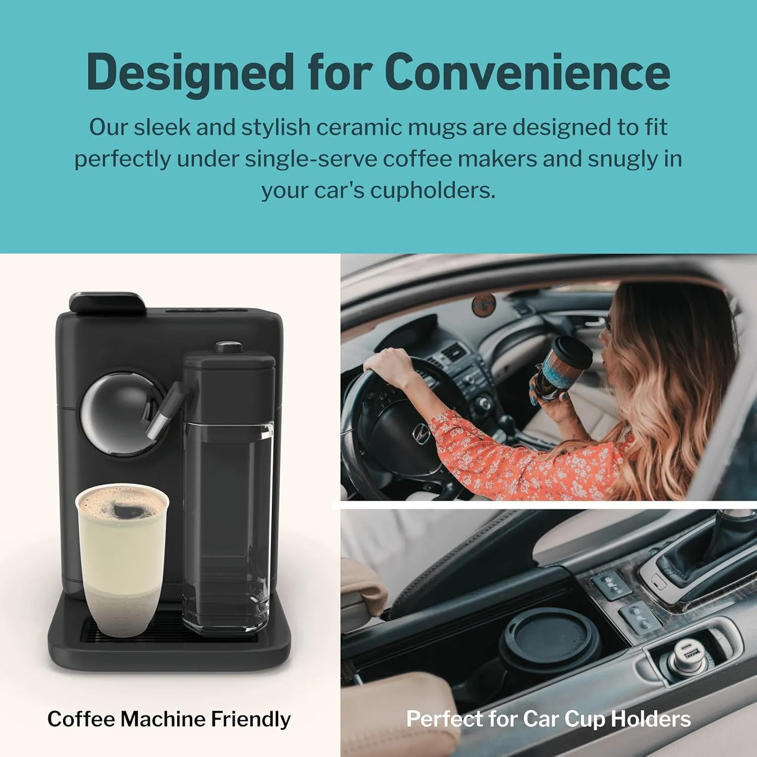 Travel Mug – Coffee Travel Mug – Reusable Coffee Cup Unique to Go Mug – Microwave & Dishwasher Safe Coffee White Tumbler - Gifts for Women Men Him Her – 12oz – Sea Mist
