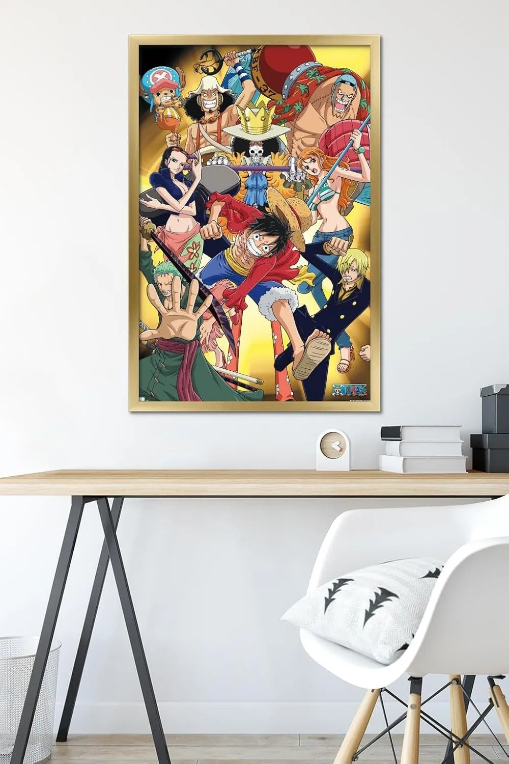 Trends International One Piece: Fishman Island - Crew Gold Wall Poster, 34L x 22.4W, Gold Framed Version
