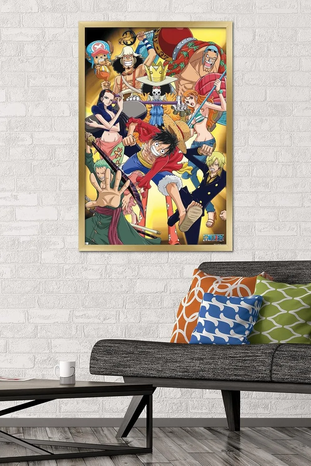 Trends International One Piece: Fishman Island - Crew Gold Wall Poster, 34L x 22.4W, Gold Framed Version