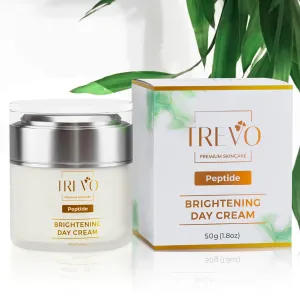 Trevo Peptide Brightening Day Cream - Advance Brightening & Anti Aging Moisturizer - Face Moisturizer with Natural Peptides, EAA & Tranexamic Acid - Fights Dullness & Dark Spots - 50g/ 1.8oz