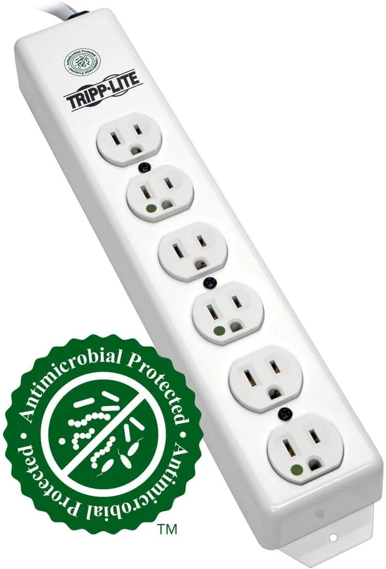 Tripp Lite Medical-Grade Power Strip, 6 Hospital-Grade Outlets, 15 ft. Cord, UL 1363 (PS-615-HG)