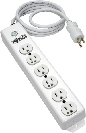 Tripp Lite Medical-Grade Power Strip, 6 Hospital-Grade Outlets, 15 ft. Cord, UL 1363 (PS-615-HG)