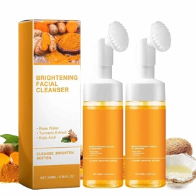 Turmeric Facial Cleanser, Turmeric Face Wash for Black Women, Turmeric Kojic Face Wash, Turmeric Glowing Foaming Face Cleanser, Turmeric Glow Skincare (2PC)