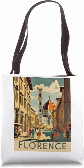 Tuscan Treasure: Retro Florence Travel Tribute Tote Bag