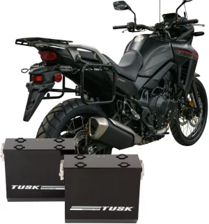 TUSK Aluminum Panniers with Pannier Racks V2 Large Black for Honda Transalp XL750 2024