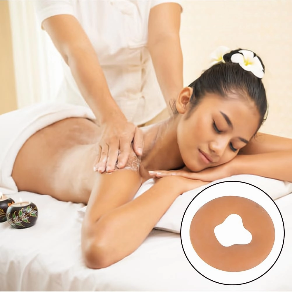 U Shape Massage Pillow, Silicone Basic Face Gel Pad Facial Body Relax Health Care Soft Headrest Massager Overlay Beauty Salon Head Support Cradle Cushion Spa Table Back Neck Massaging(Skin Colour)