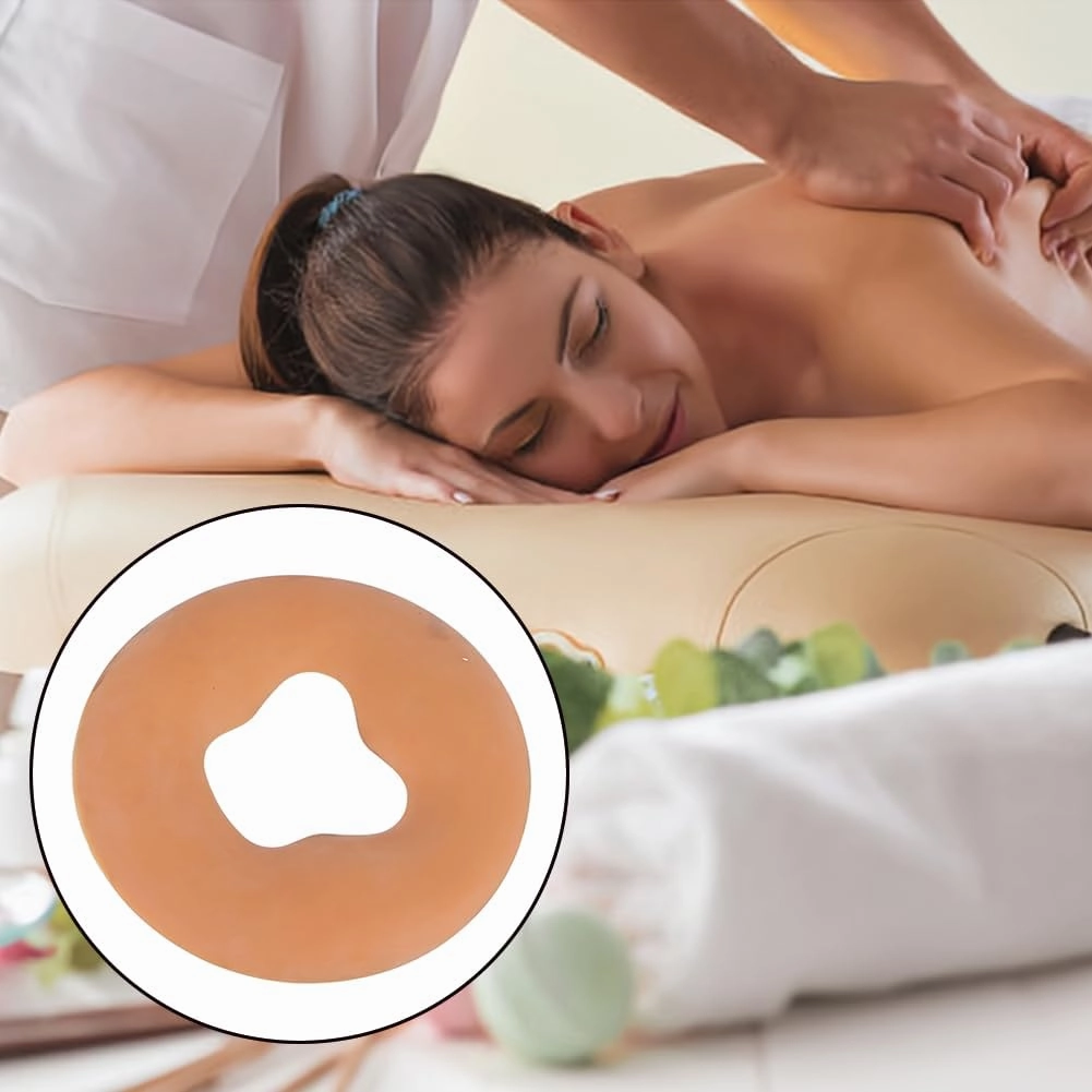 U Shape Massage Pillow, Silicone Basic Face Gel Pad Facial Body Relax Health Care Soft Headrest Massager Overlay Beauty Salon Head Support Cradle Cushion Spa Table Back Neck Massaging(Skin Colour)