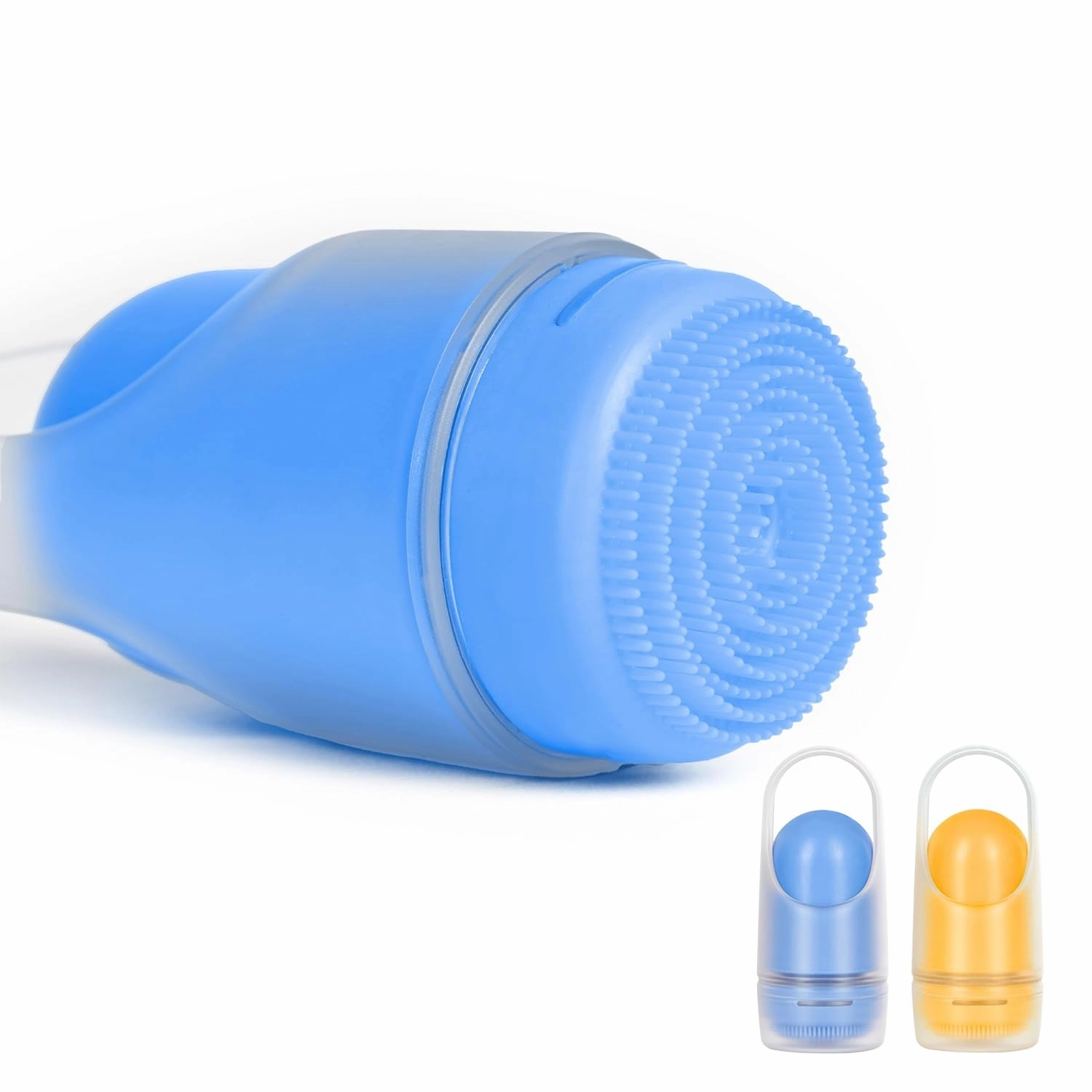 Ubbi Sunsqueeze Sunscreen Applicator, Refillable Roll On, Soft Silicone Bristles for Babies and Toddlers, Easy to Clean, Dishwasher Safe, Holds 3.38 Fluid Oz, Kids Summer Camp, Blue & Yellow 2 Pack