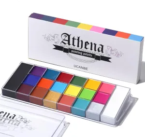 UCANBE Athena Face Body Paint Oil Palette, Professional Flash Non Toxic Safe Tattoo Halloween FX Party Artist Fancy Makeup Painting Kit For Kids and Adult