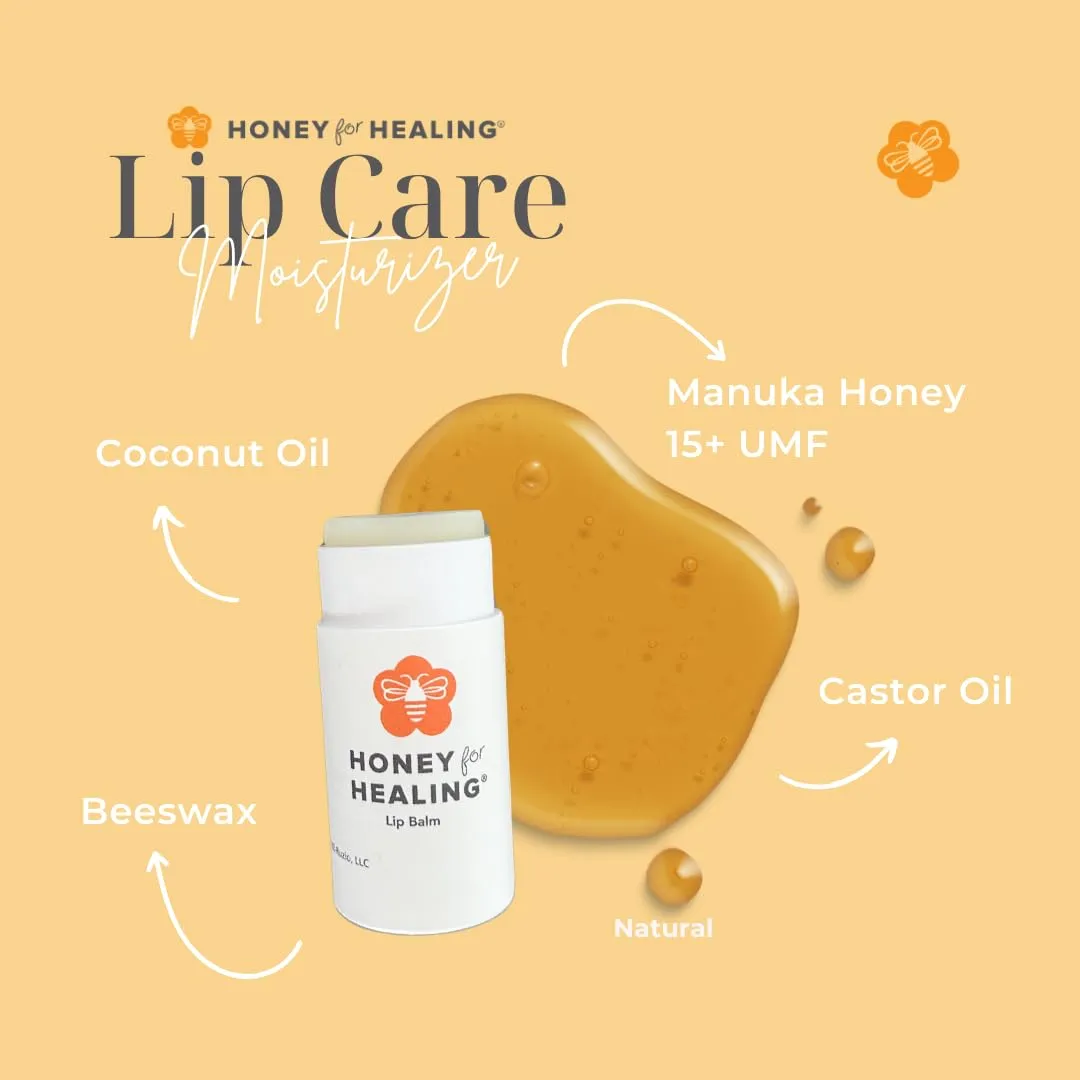 Ultra-Hydrating Formula Made with Manuka Honey 15  UMF, Coconut Oil, Beeswax | 12  Hour Moisture, Zero Waste Recyclable Tube | 0.25 oz / 7 gr (Natural)