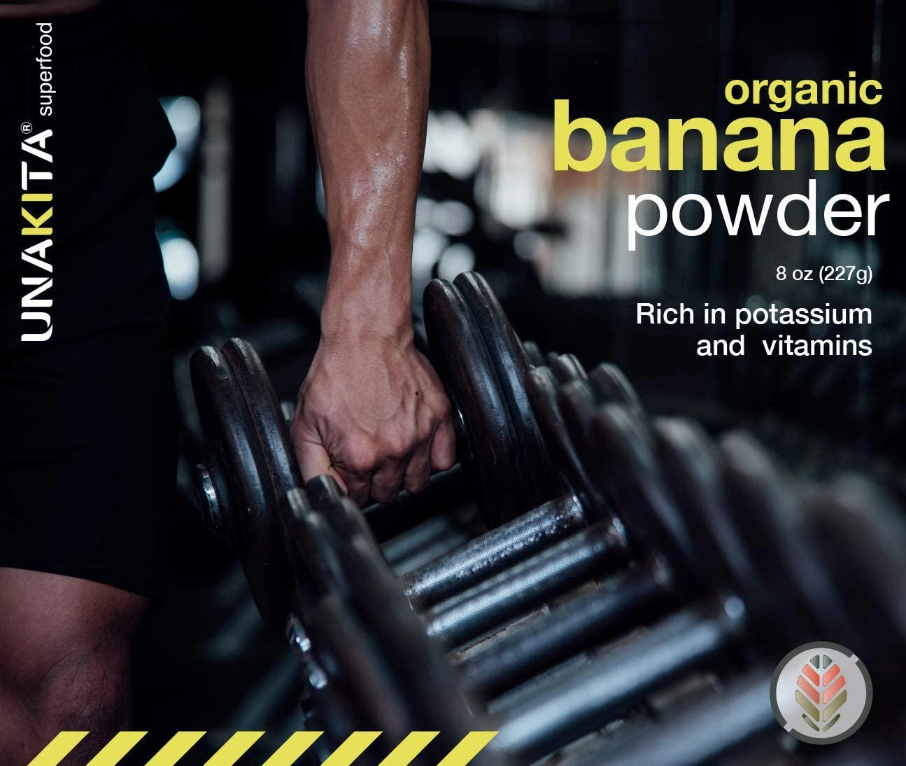 Unakita Organic Banana Fruit Powder, All Natural, Gluten-Free, Freeze-Dried, Raw, Vegan, No Fillers, Non-GMO, Source of Fiber and Vitamins, Super Food, Great Source of Protein for Smoothies (8oz).