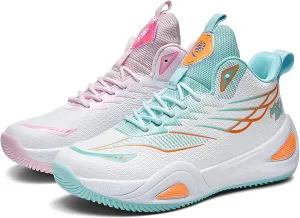 Unisex Basketball Shoes High Top Anti Slip Night Light Wear-Resistant Sole Graffiti Design Running Shoes Sports Shoes