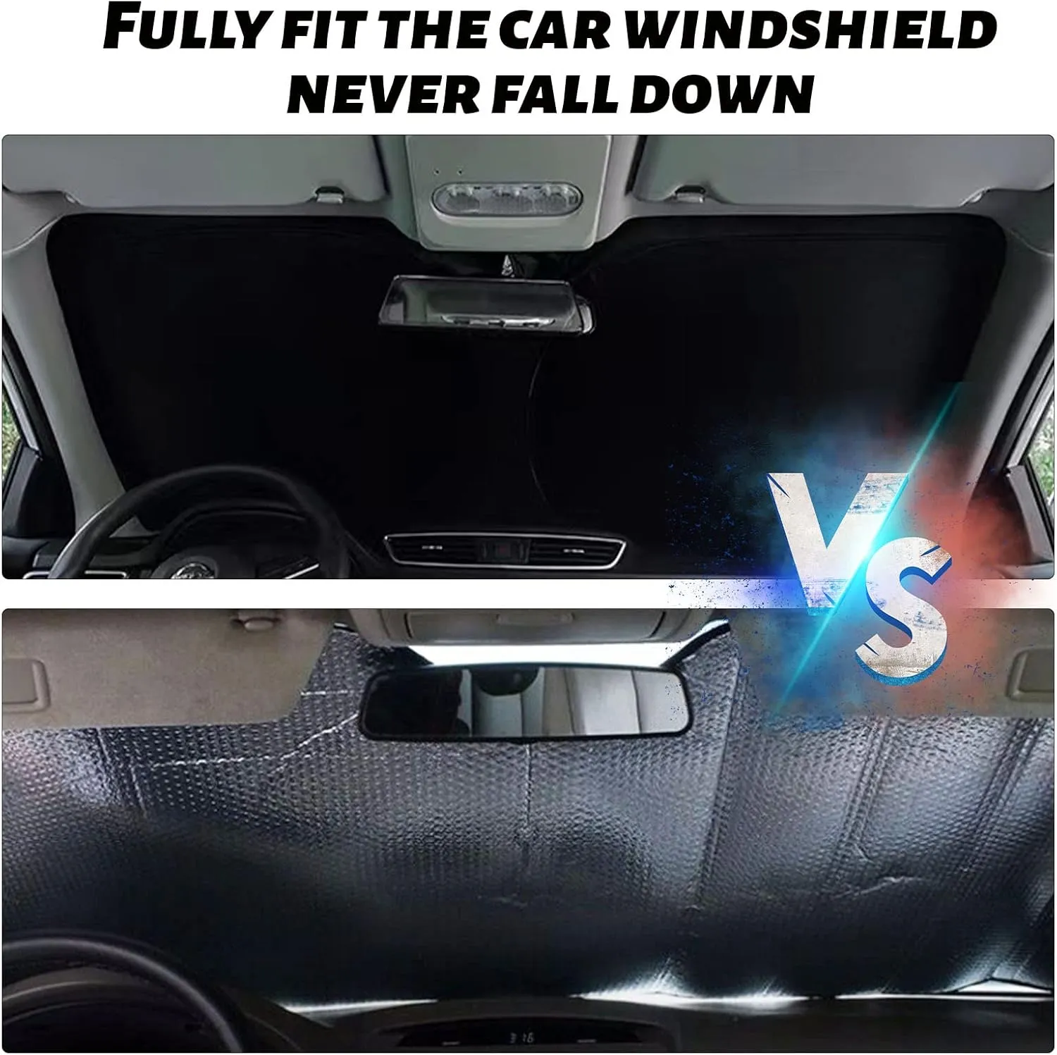 Upgrade Windshield Sun Shade for Jeep Renegade 2016-2024, Foldable Windshield Sun Visor Blocks UV Rays