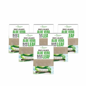 Urban Hydration Aloe Vera Face & Body Bar Soap 6 Pack | Suitable for Daily Use, Silicone, Paraben, Polybead and Sulfate Free, Safe for Oily, Psoriasis and Eczema Prone Skin | 4.2 Ounces