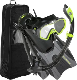U.S. Divers Starbuck III Purge Paradise Go Pro Snorkel Hinge flex Fins Set