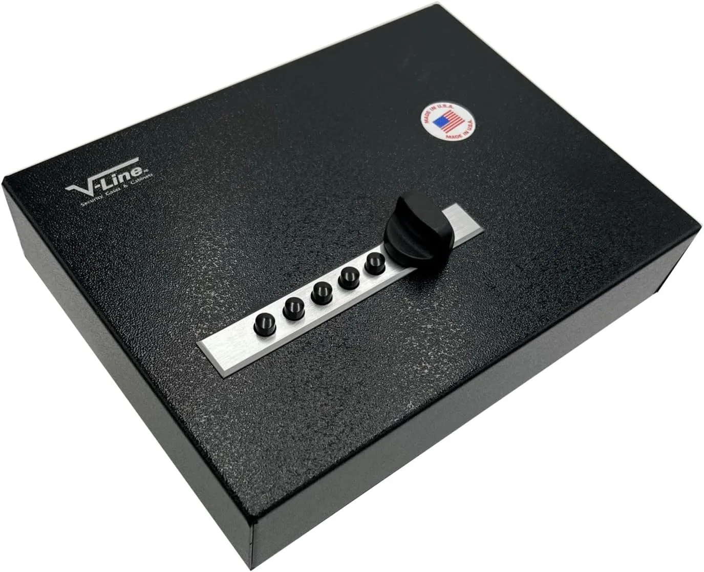 V-Line Compact Keyless Gun Safe, CA DOJ Certified Portable Quick Access Pistol Safe for a Handgun and Ammo. Mechanical Lock. Great for Single Handgun When Traveling.