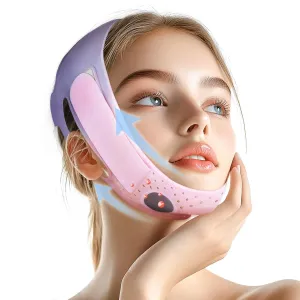 V-Line Face Lifting Mask, Double Chin Reducer Chin Support Strap V Shaped Face Mask (Pink)