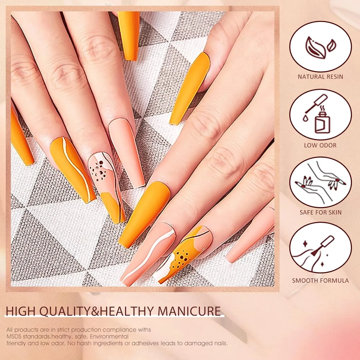 VENALISA Yellow Fall Gel Nail Polish Set, 12Pcs Orange Winter Kit With Gold Glitter Brown Colors, High Gloss Soak Off Polish for French Manicure Salon DIY