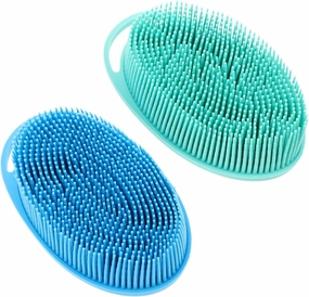 Versatile Silicone Shower Brush Body Scrubber 2pcs Soft Scalp Brush Face Scrubber Daily Cleansing Tools