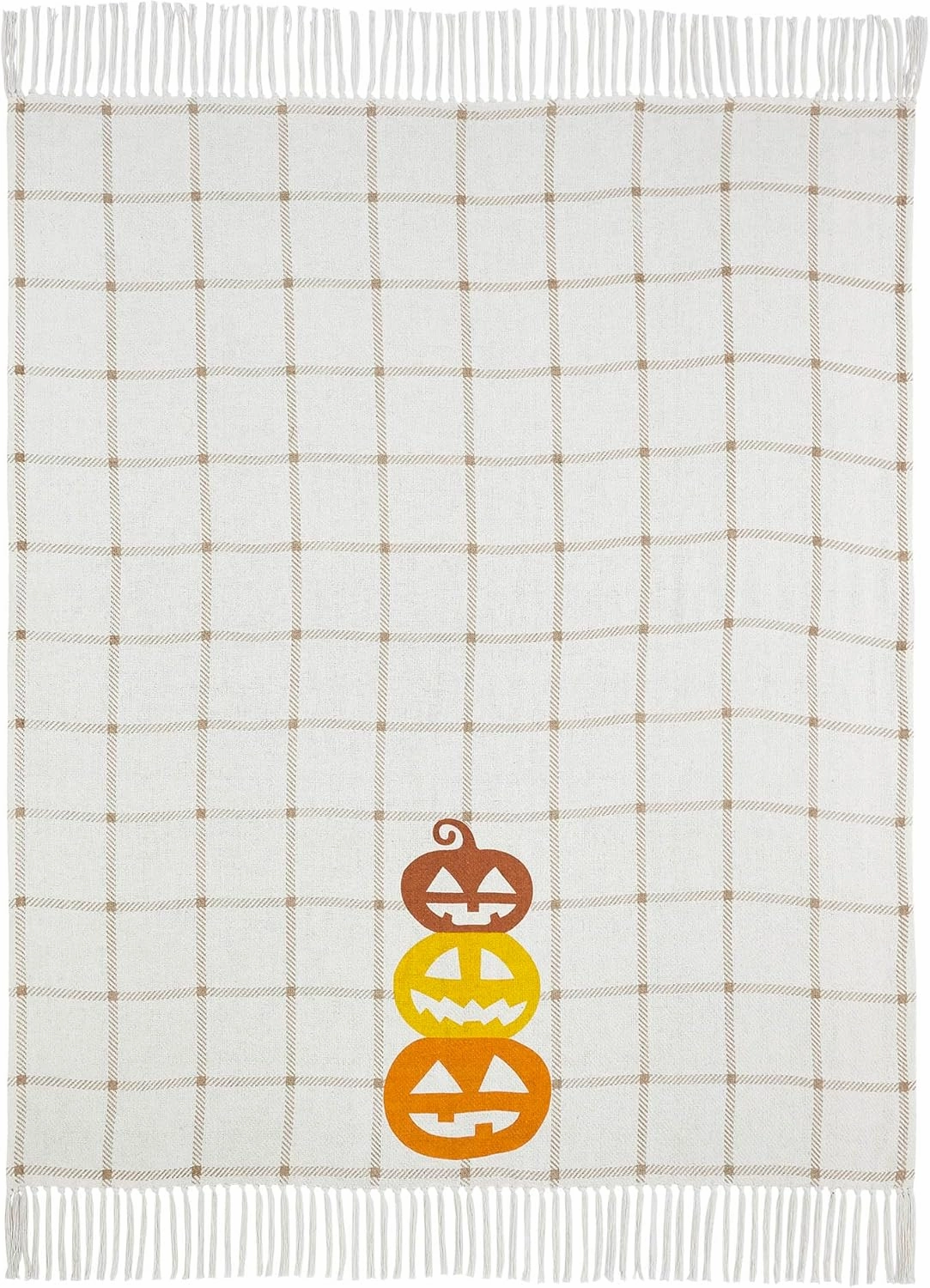 VHC Brands Country Halloween Woven Throw 50x60, Decorative Fall Blanket Made with Cotton, Living Room and Bedroom Decor for Fall and Halloween