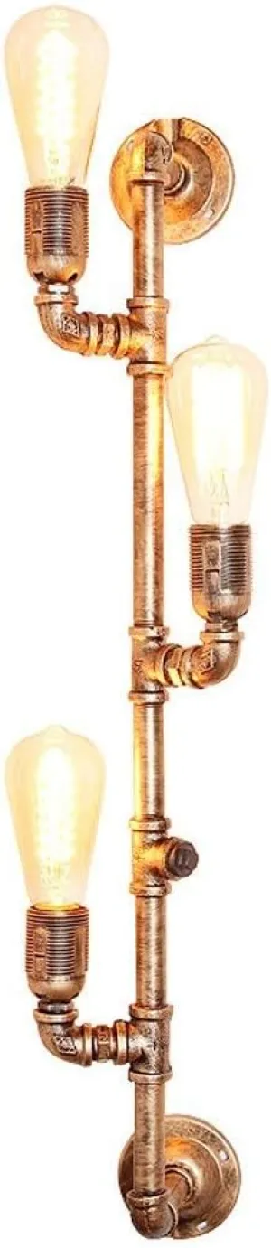 Vintage Retro Water Pipe Wall Light Industrial Iron Metal Loft Antique Wall Lamp E27 Edison Vintage Water Pipe Wall Sconce Decorative Fixtures Lighting Luminaire Exterior Light Fixture (Color :