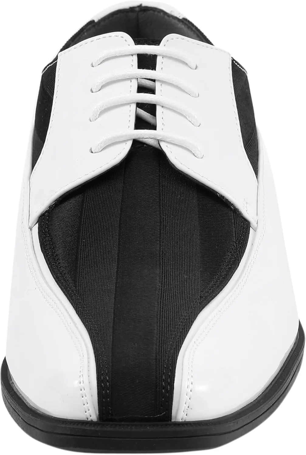 Viotti 179, Casual Dress Oxford Shoes for Men, Satin Striped Lace-Ups, Men's Business Casual Leather & Satin Shoe, for All Formal Occasions