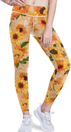 visesunny Women's Yoga Pants High Waisted Tummy Control Non See-Through Running Workout Leggings with Pockets Athletic Pant