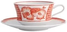 Vista Alegre Oscar De La Renta Coralina Tea Cup & Saucer