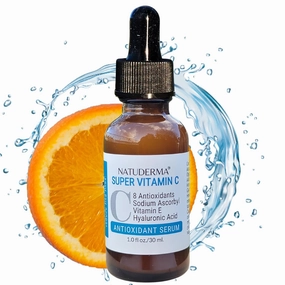 Vitamin C Serum for Face with Hyaluronic Acid, Skin Brightening Anti Aging Serum for Face, Vita C Dark Spot Serum, Made in the USA by Natuderma,1Fl Oz