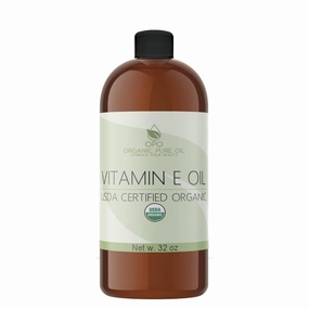 Vitamin E Oil - Organic, 43,000 IU, Natural Vegan Cruelty-Free Bulk Extra Strength for Face Skin Hair Body Eyelashes Locs Nails - Antioxidant Moisturizer DIY Cream Lotion (32 oz.)