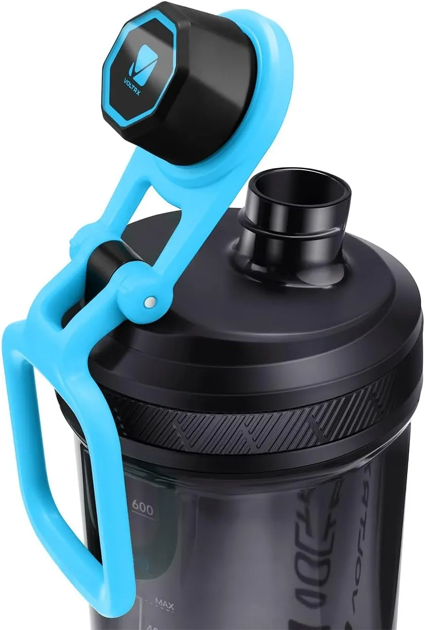 VOLTRX Shaker Bottle, Gallium USB C Rechargeable Electric Protein Shake Mixer, Shaker Cups for Protein Shakes and Meal Replacement Shakes, BPA Free, Made with Tritan, 24oz