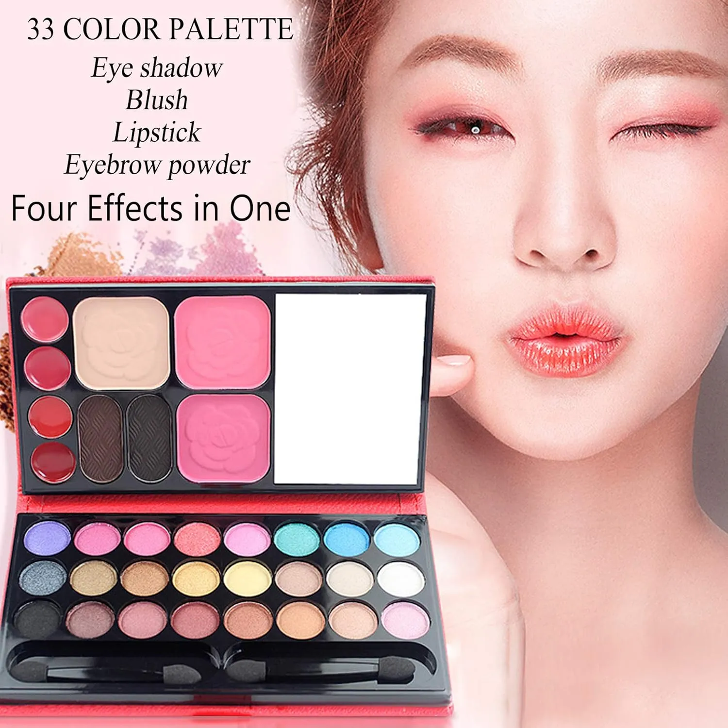 Vtrem Cosmetic Make up Palette Set Kit, 24 Colors Eyeshadow/Lip Glosses/Eyebrow Powder/Blushers/Pressed Powder/Mirror/Brushes, All-in-One Makeup Gift Set for Teens Girls Beginners Pros