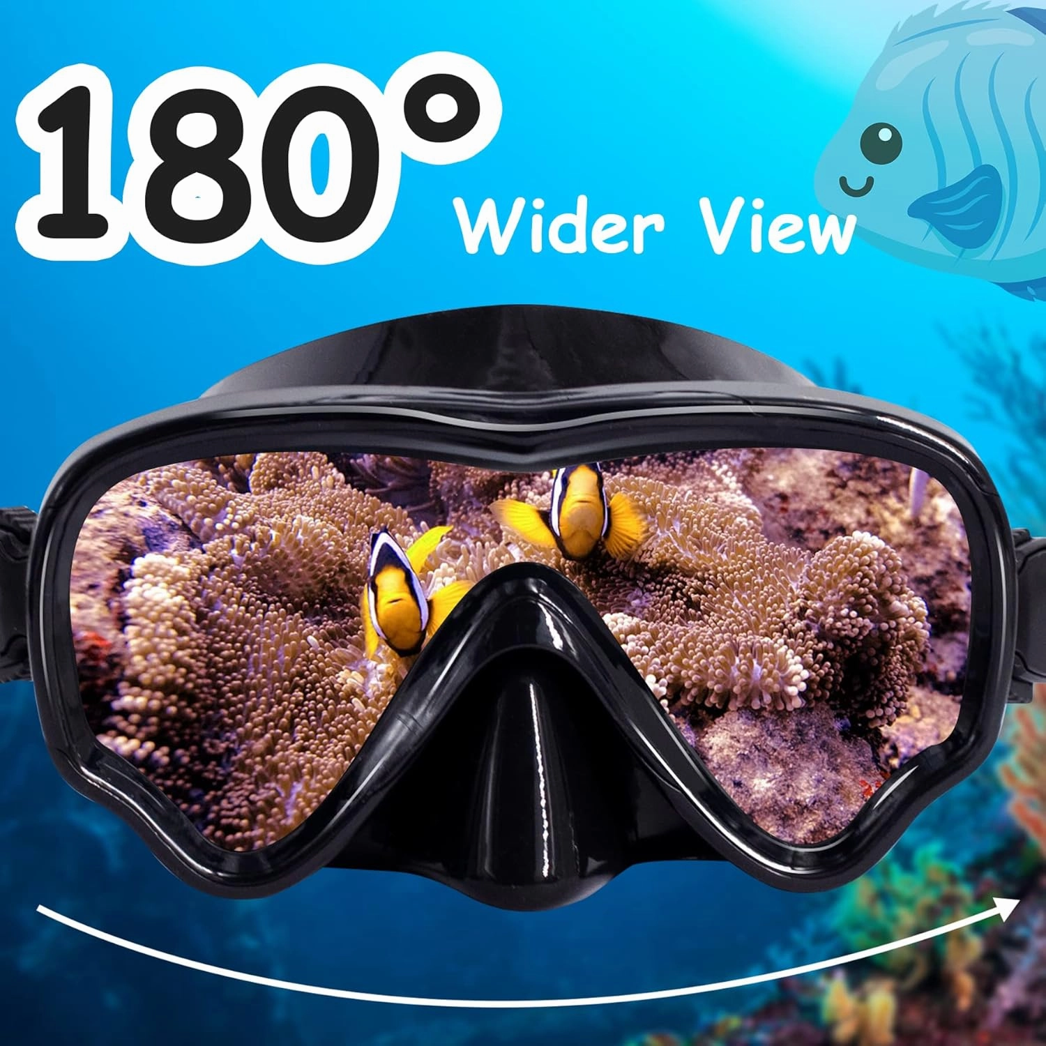 Vvinca Kids Swim Goggles with Fabric Strap No Tangle Pain-Free, Anti-Fog Swimming Pool Goggle No Leak for Toddlers Girls Boys