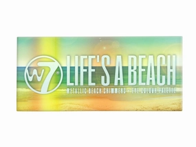W7 Lifes a Beach Metallic Beach Shimmers 12 Colour Eye Shadow Palette Make Up Kit
