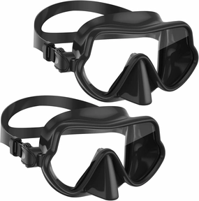 W WSTOO Full Silicone Swim Goggles with Nose Cover, Panoramic Anti-Glare Tempered Glass Snorkeli Mask, Anti-Fog and Leak Proof, Swim and Snorkel Gear for Adult